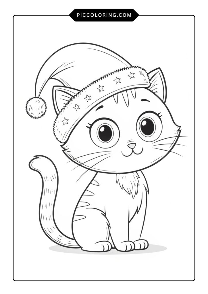 Christmas cat with Santa hat