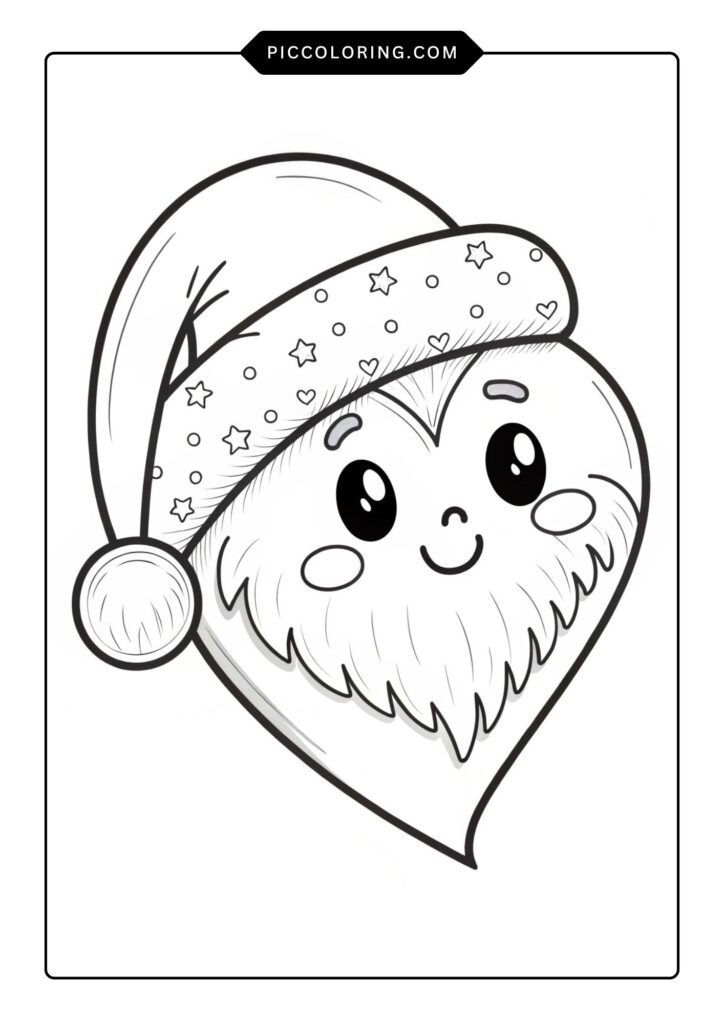 Christmas heart with a Santa hat 