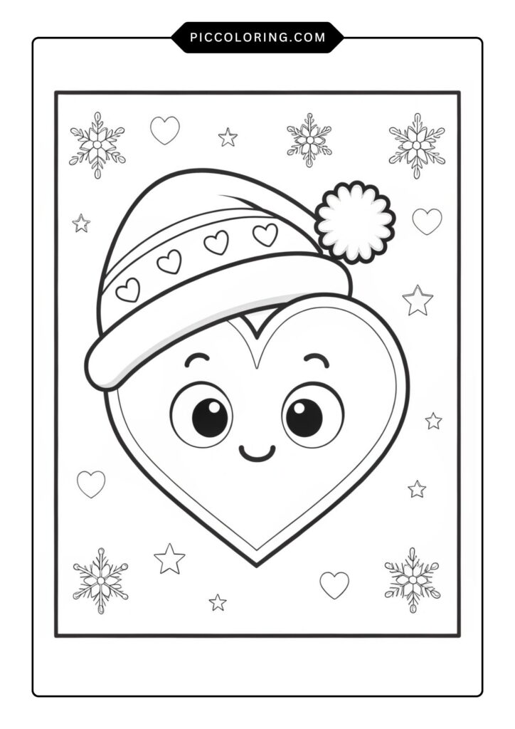 Christmas heart with a Santa hat