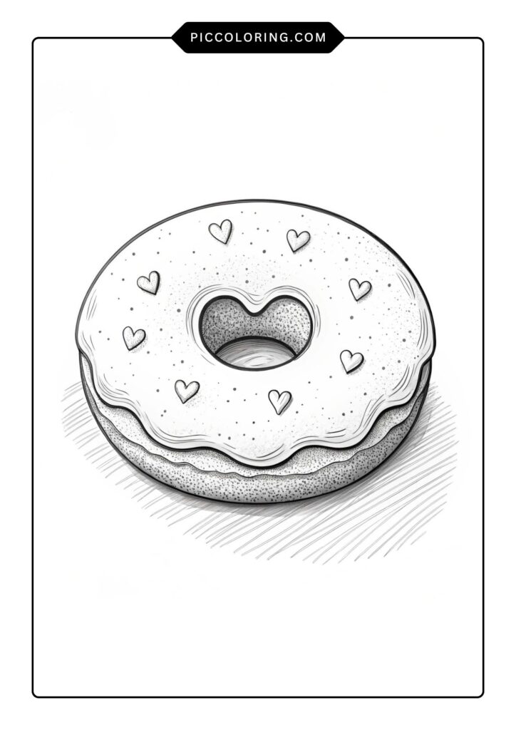 Donut with heart-shaped frosting 