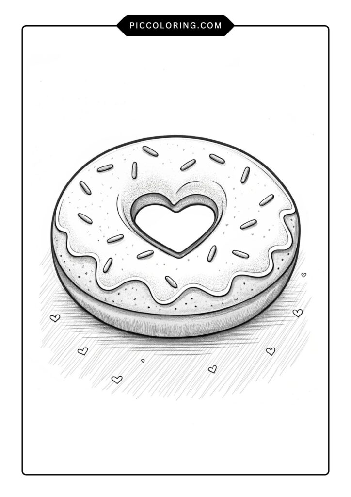 Donut with heart-shaped frosting 