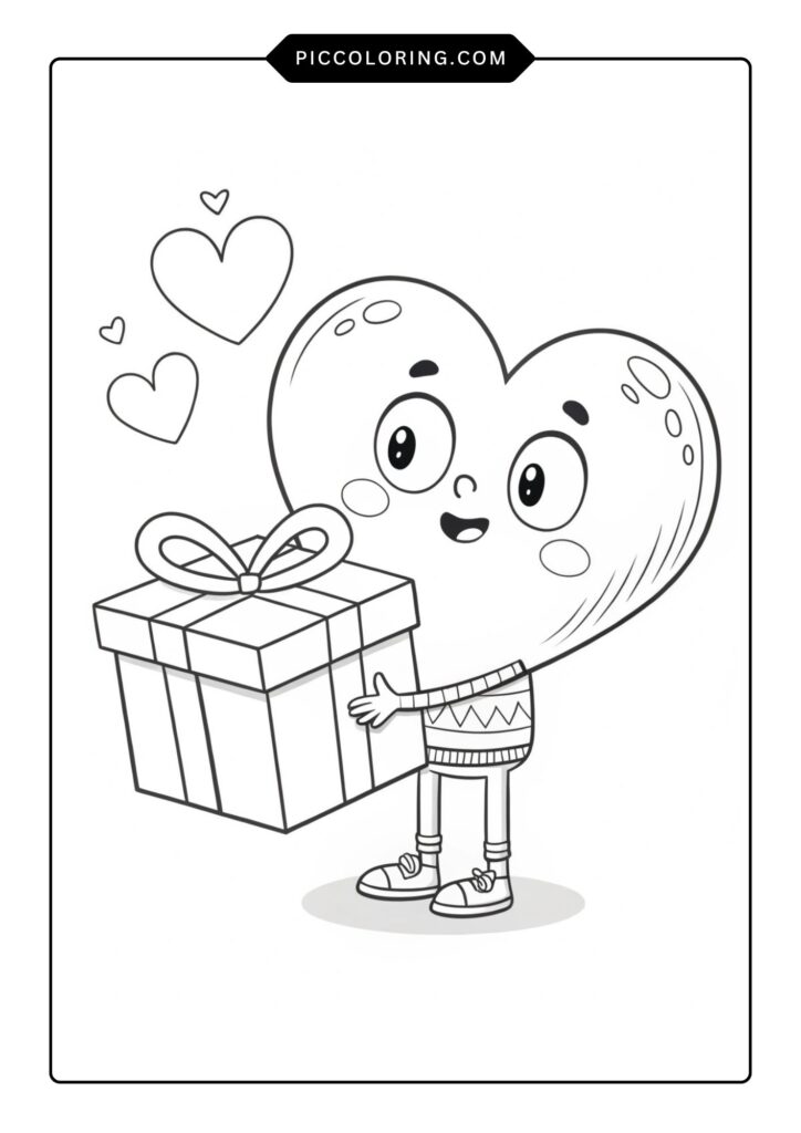 Heart giving a gift box 