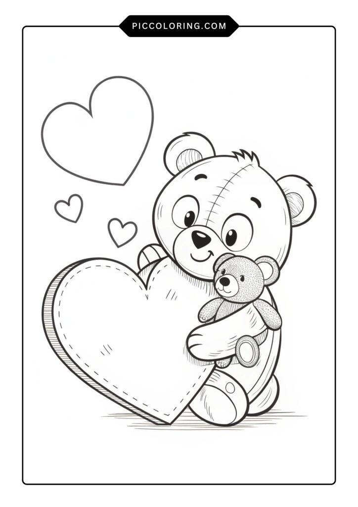 Heart holding a teddy bear 