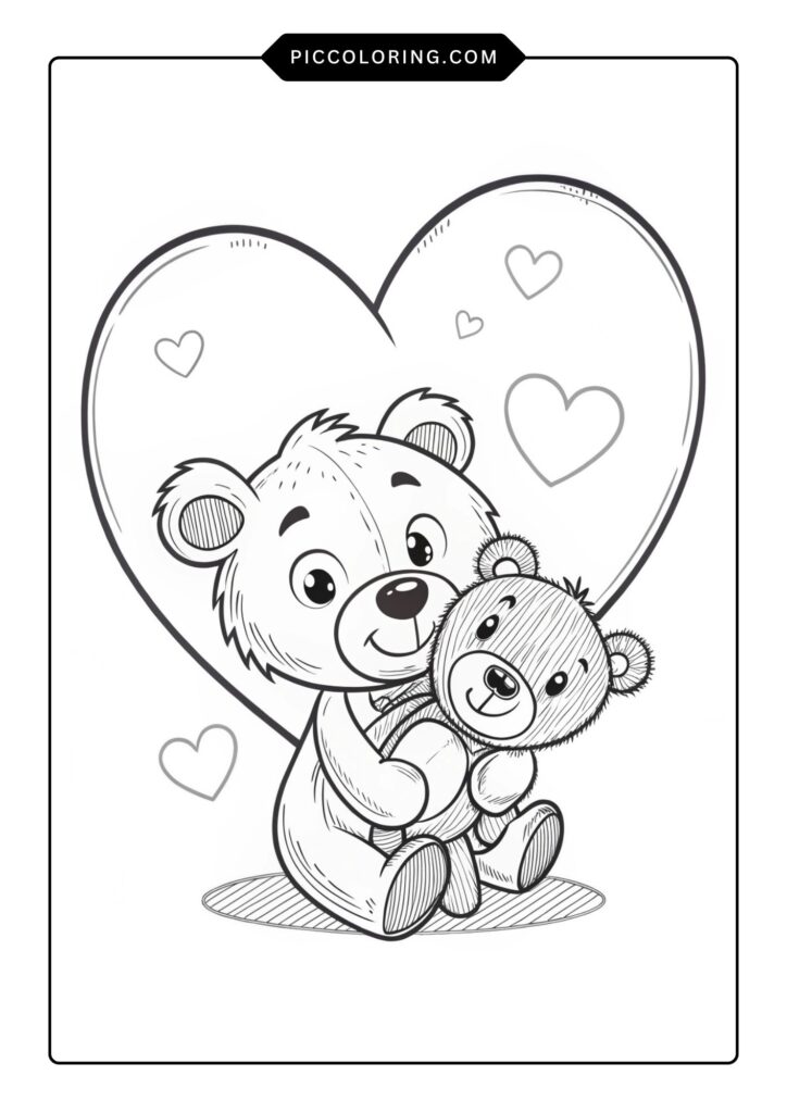 Heart holding a teddy bear 