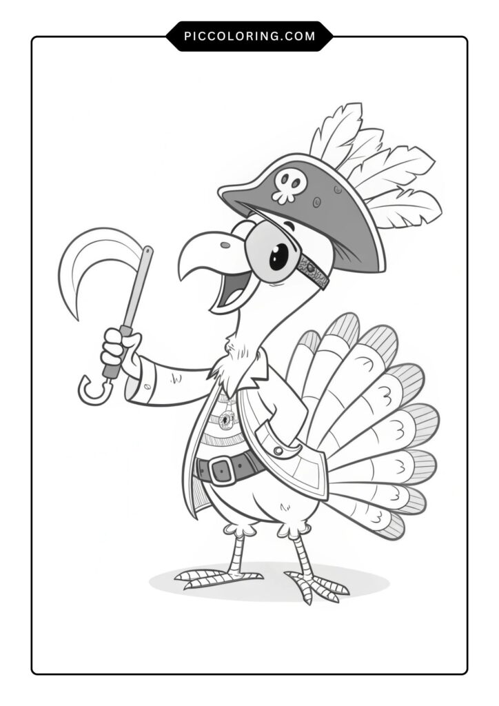 Pirate turkey with an eyepatch 