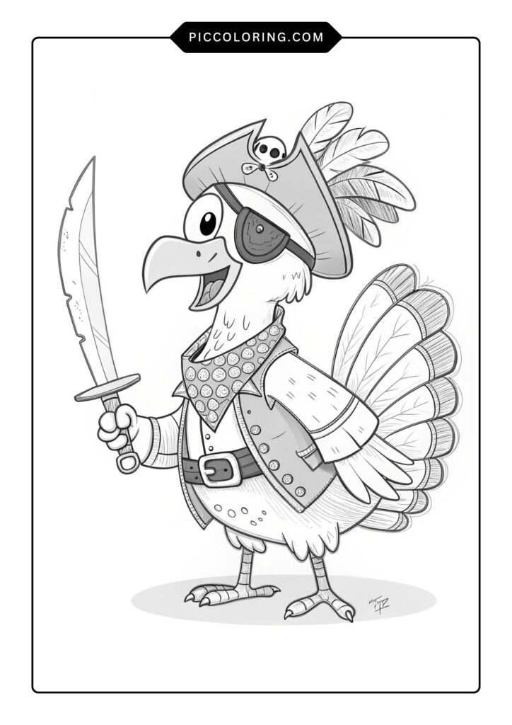 Pirate turkey with an eyepatch