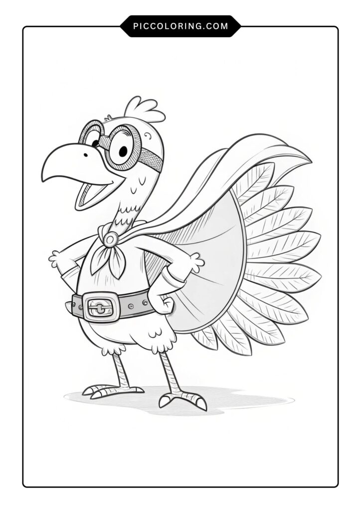 Superhero turkey with a cape 