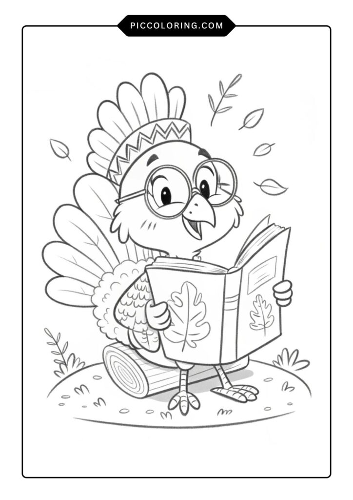 Turkey reading a book 