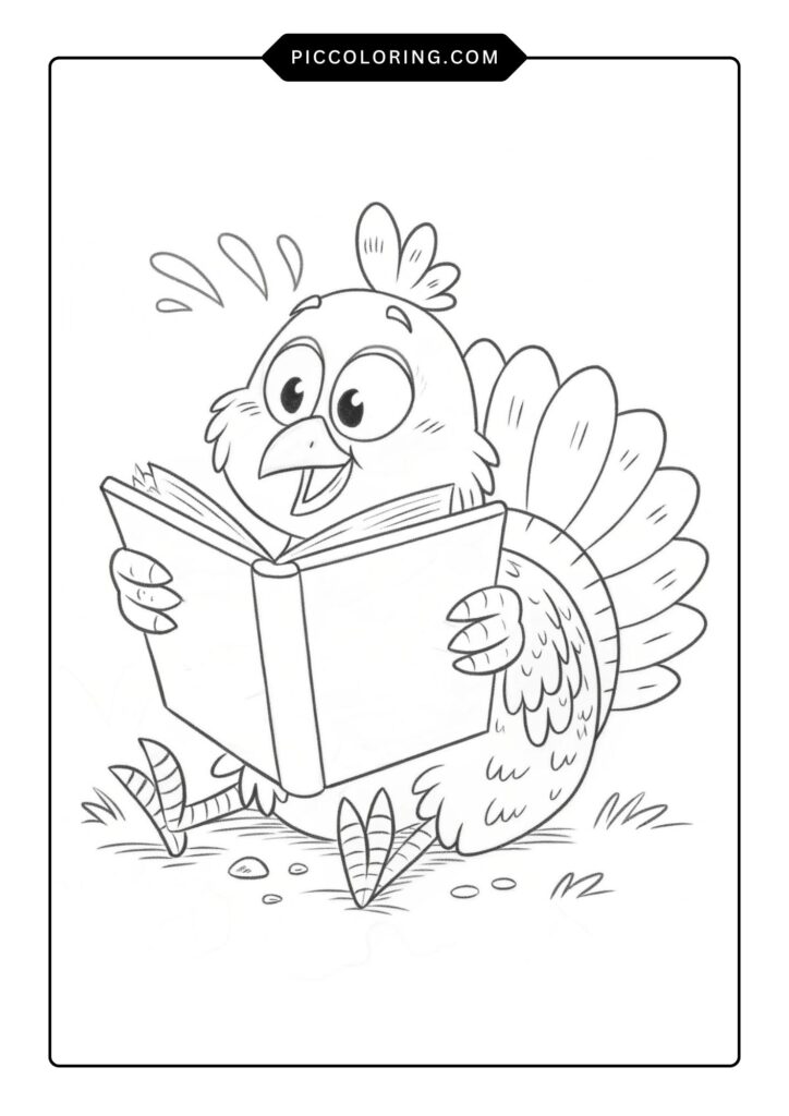 Turkey reading a book 