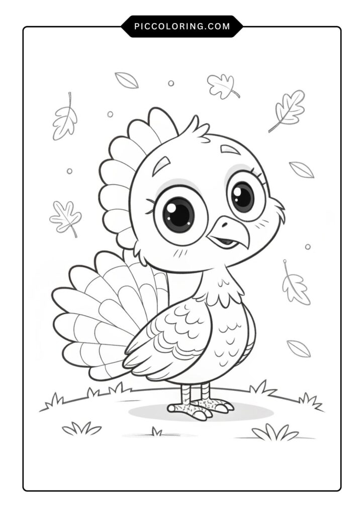 Turkey with big eyes and a tiny beak 