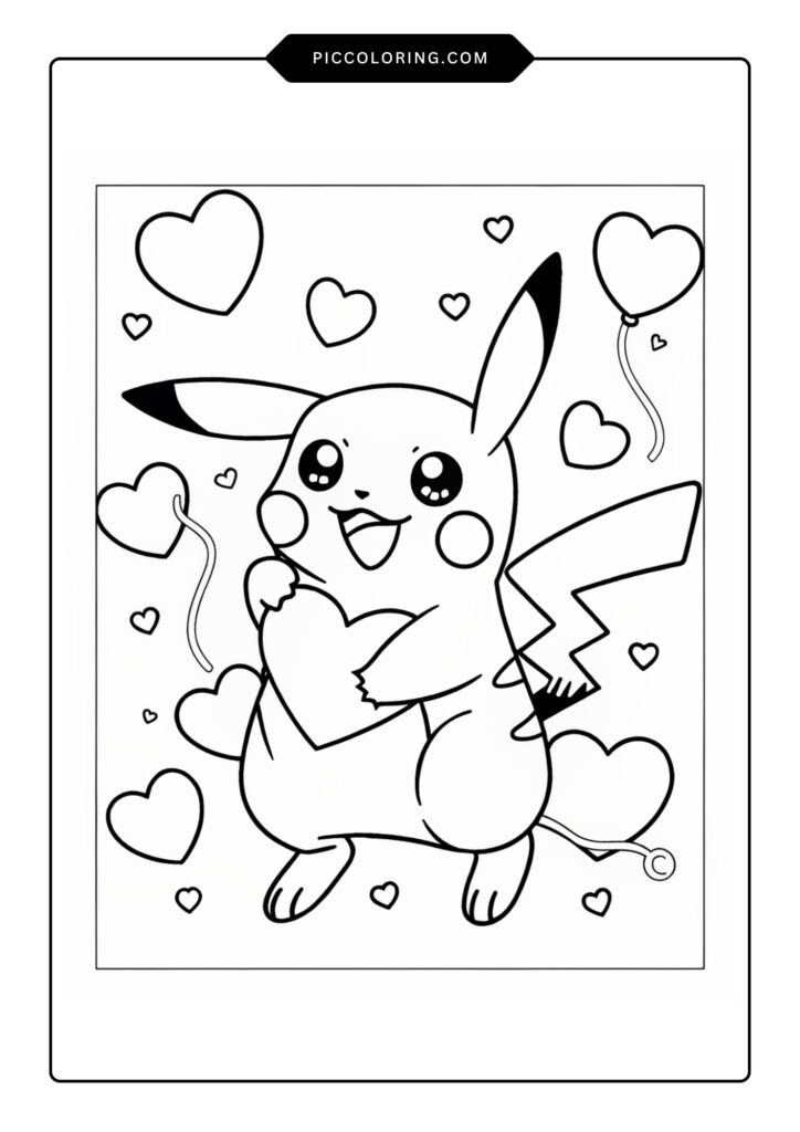 Cute Pikachu With Balloons